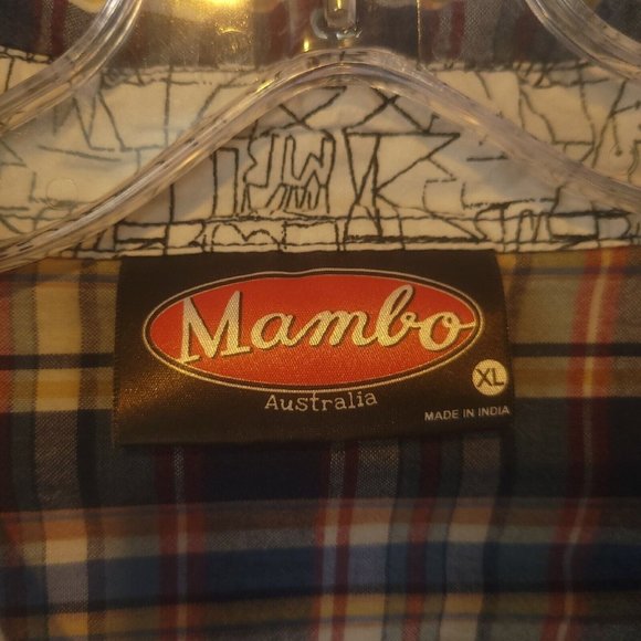 Mambo Australia Mens Shirt Western Pearl Snap Long Sleeve Pockets Plaid Multi XL - Picture 6 of 13